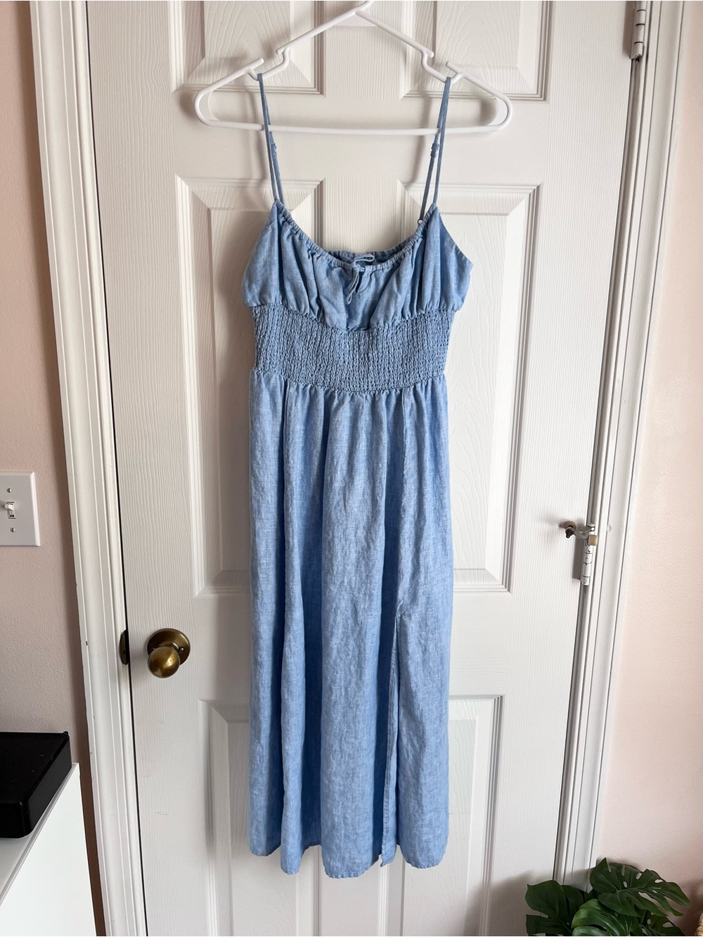 Wilfred Blue Genoa Linen Midi Dress